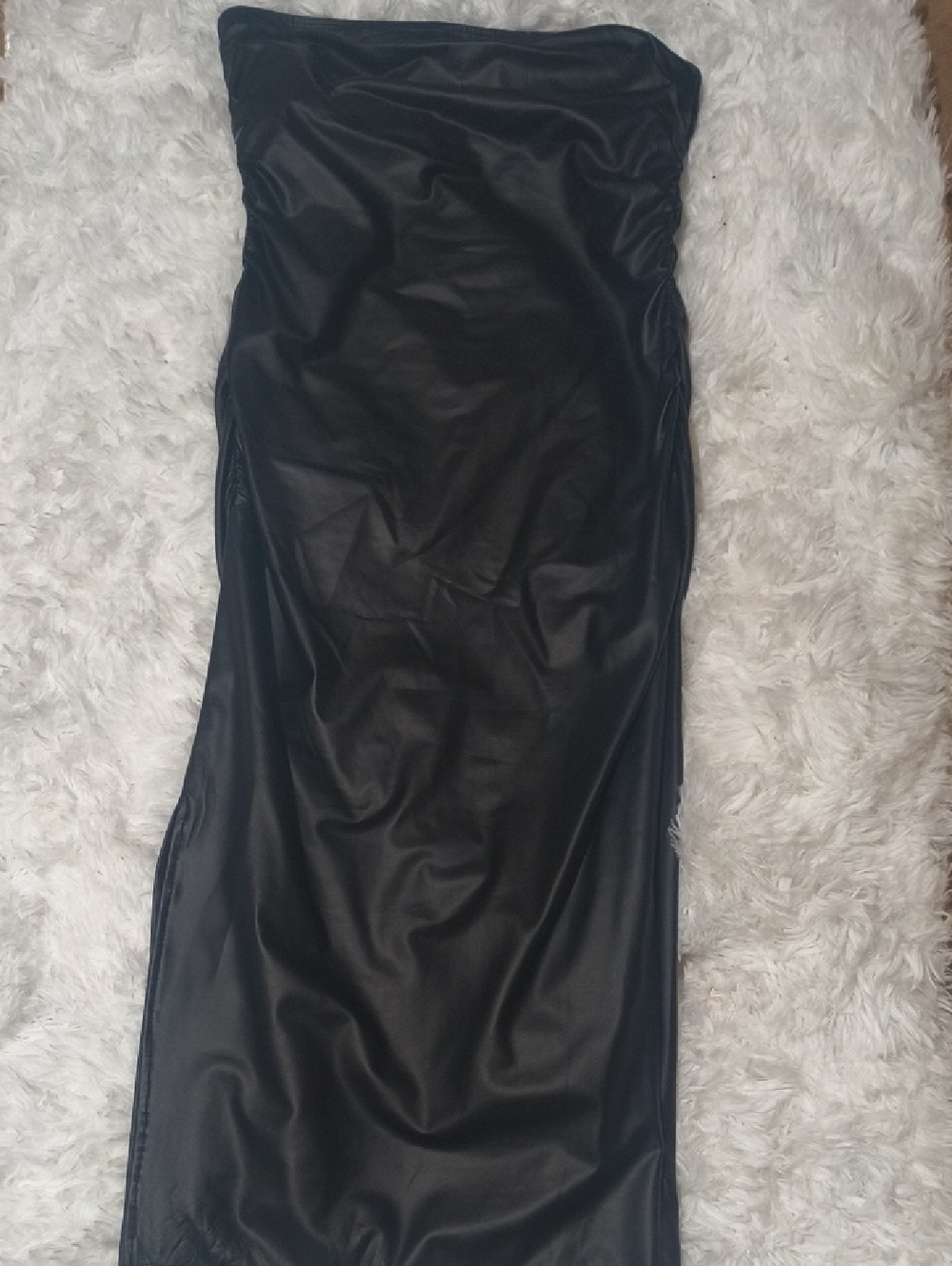 Strapless Black Midi Dress Small